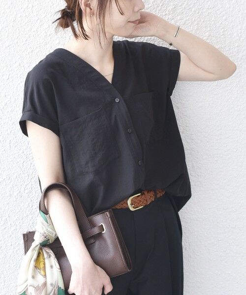 SHIPS / シップス シャツ・ブラウス | 《予約》SHIPS Colors:〈手洗い可能〉ワッシャー Vネック フレンチスリーブ シャツ◆ | 詳細16