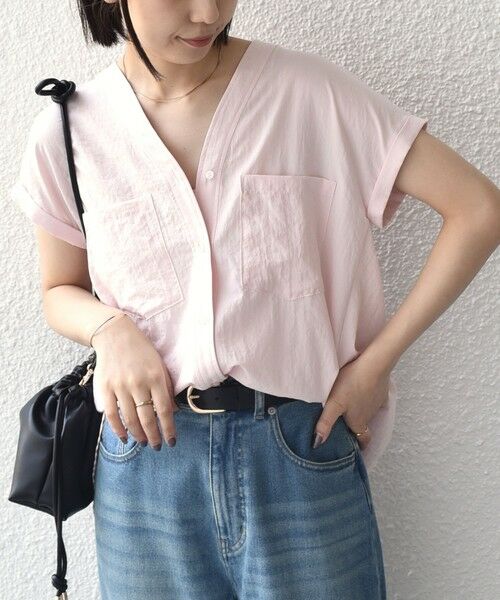 SHIPS / シップス シャツ・ブラウス | 《予約》SHIPS Colors:〈手洗い可能〉ワッシャー Vネック フレンチスリーブ シャツ◆ | 詳細27