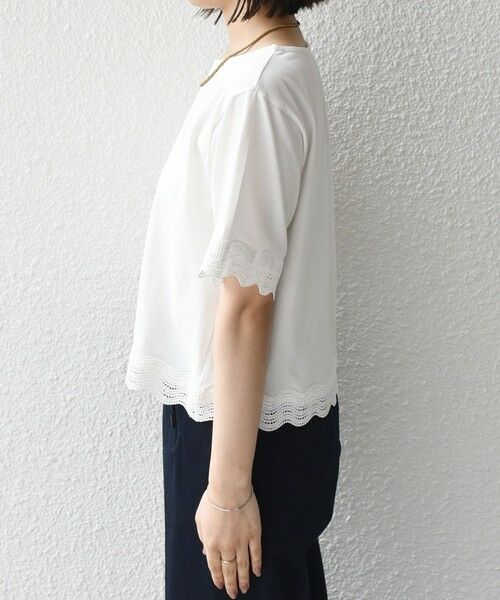 SHIPS / シップス Tシャツ | 《予約》SHIPS Colors:〈洗濯機可能〉リンク レース コンビ TEE◆ | 詳細4