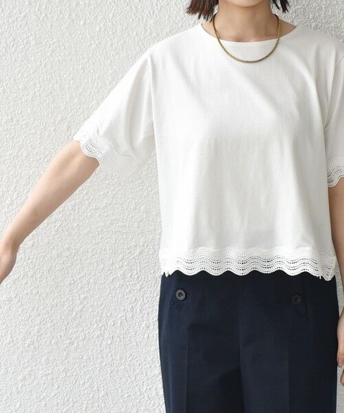 SHIPS / シップス Tシャツ | 《予約》SHIPS Colors:〈洗濯機可能〉リンク レース コンビ TEE◆ | 詳細6