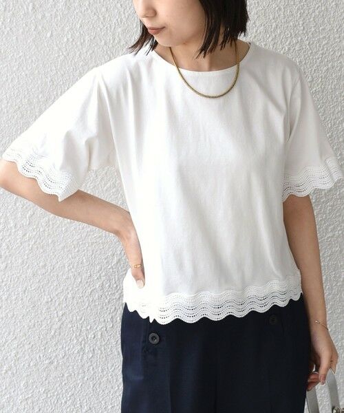 SHIPS / シップス Tシャツ | 《予約》SHIPS Colors:〈洗濯機可能〉リンク レース コンビ TEE◆ | 詳細9