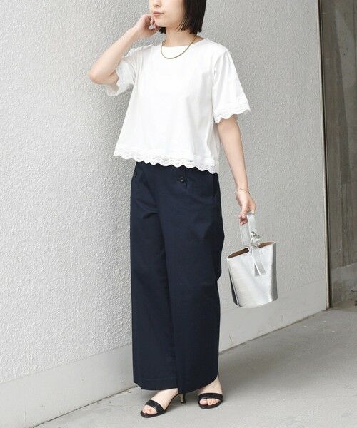 SHIPS / シップス Tシャツ | 《予約》SHIPS Colors:〈洗濯機可能〉リンク レース コンビ TEE◆ | 詳細11