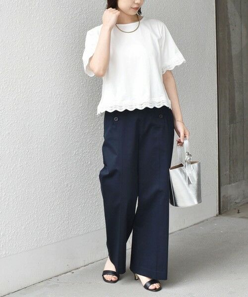 SHIPS / シップス Tシャツ | 《予約》SHIPS Colors:〈洗濯機可能〉リンク レース コンビ TEE◆ | 詳細12