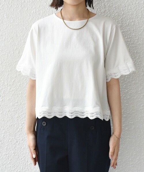 SHIPS / シップス Tシャツ | 《予約》SHIPS Colors:〈洗濯機可能〉リンク レース コンビ TEE◆ | 詳細3