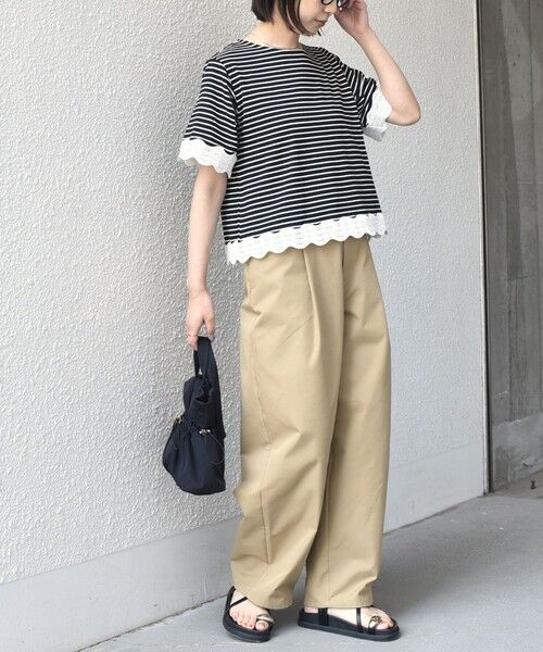 SHIPS / シップス Tシャツ | 《予約》SHIPS Colors:〈洗濯機可能〉リンク レース コンビ TEE◆ | 詳細20