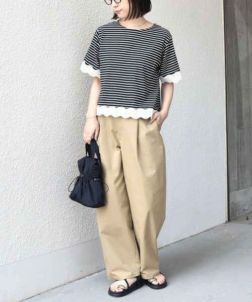 SHIPS / シップス Tシャツ | 《予約》SHIPS Colors:〈洗濯機可能〉リンク レース コンビ TEE◆ | 詳細24
