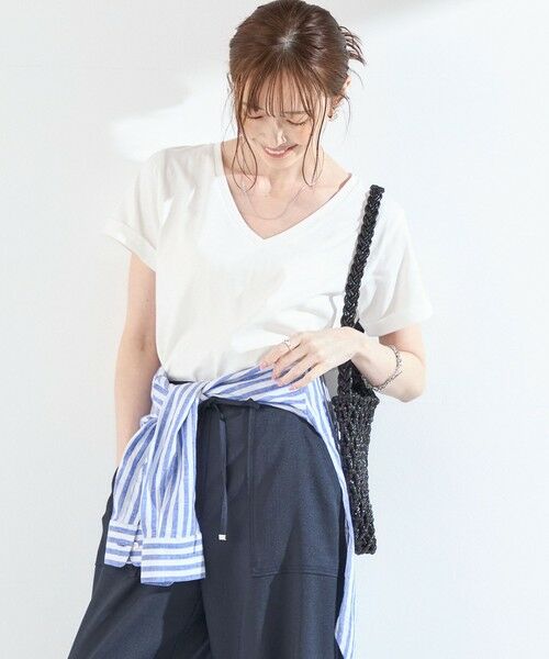 SHIPS / シップス Tシャツ | SHIPS Colors:〈汗染み防止・手洗い可能〉Vネック Tシャツ | 詳細9