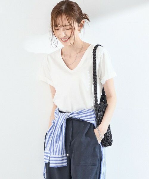 SHIPS / シップス Tシャツ | SHIPS Colors:〈汗染み防止・手洗い可能〉Vネック Tシャツ | 詳細10