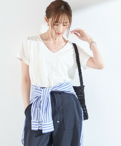 SHIPS / シップス Tシャツ | SHIPS Colors:〈汗染み防止・手洗い可能〉Vネック Tシャツ（オフホワイト）
