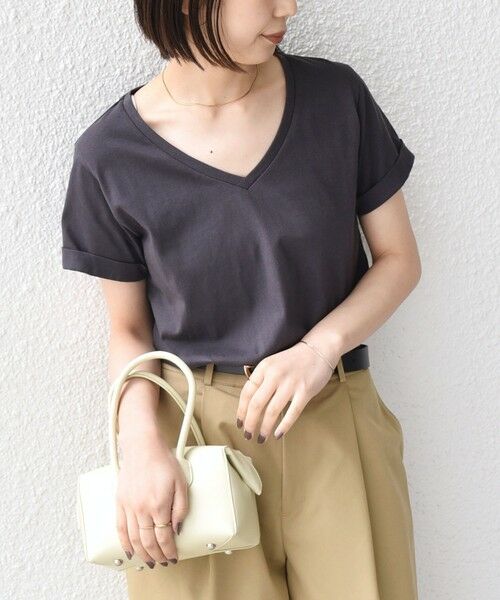 SHIPS / シップス Tシャツ | SHIPS Colors:〈汗染み防止・手洗い可能〉Vネック Tシャツ（ダークグレー）