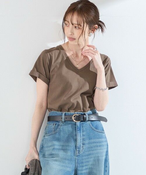 SHIPS / シップス Tシャツ | SHIPS Colors:〈汗染み防止・手洗い可能〉Vネック Tシャツ（ブラウン）