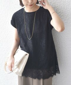 SHIPS / シップス カットソー | SHIPS Colors:〈手洗い可能〉フリンジ レース レイヤード TEE
