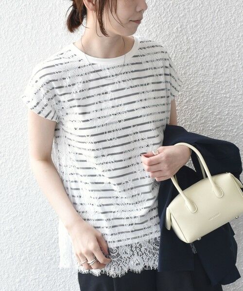 SHIPS / シップス カットソー | SHIPS Colors:〈手洗い可能〉フリンジ レース レイヤード TEE | 詳細8