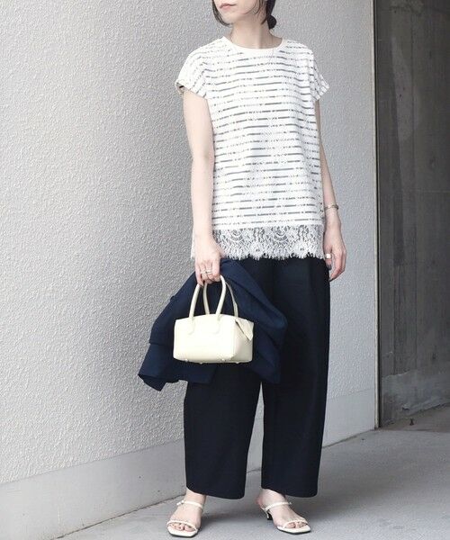 SHIPS / シップス カットソー | SHIPS Colors:〈手洗い可能〉フリンジ レース レイヤード TEE | 詳細10