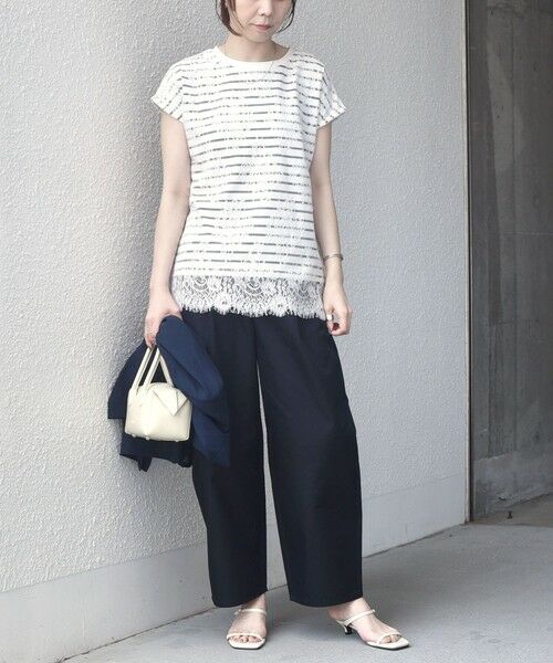 SHIPS / シップス カットソー | SHIPS Colors:〈手洗い可能〉フリンジ レース レイヤード TEE | 詳細11