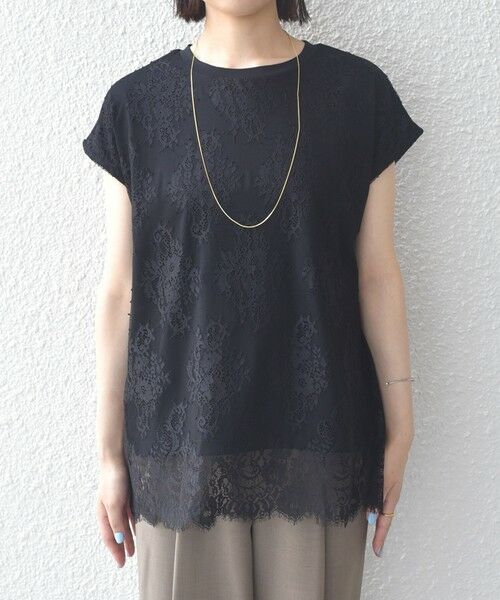 SHIPS / シップス カットソー | SHIPS Colors:〈手洗い可能〉フリンジ レース レイヤード TEE | 詳細14