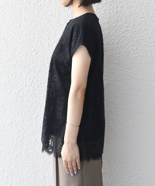 SHIPS / シップス カットソー | SHIPS Colors:〈手洗い可能〉フリンジ レース レイヤード TEE | 詳細15