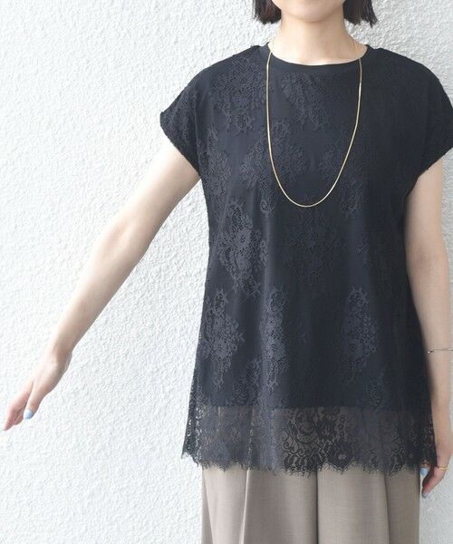 SHIPS / シップス カットソー | SHIPS Colors:〈手洗い可能〉フリンジ レース レイヤード TEE | 詳細17