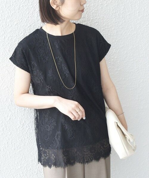SHIPS / シップス カットソー | SHIPS Colors:〈手洗い可能〉フリンジ レース レイヤード TEE | 詳細19