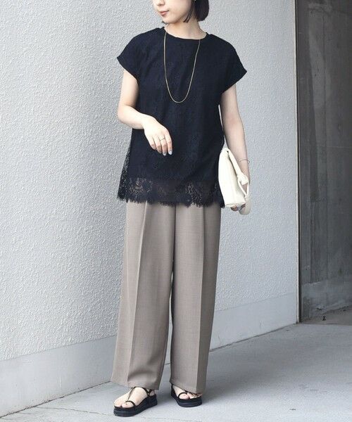 SHIPS / シップス カットソー | SHIPS Colors:〈手洗い可能〉フリンジ レース レイヤード TEE | 詳細20