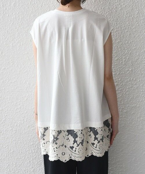 SHIPS / シップス カットソー（半袖以外） | SHIPS Colors:〈手洗い可能〉レースヘム フレンチスリーブ チュニック | 詳細5