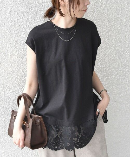 SHIPS / シップス カットソー（半袖以外） | SHIPS Colors:〈手洗い可能〉レースヘム フレンチスリーブ チュニック | 詳細17