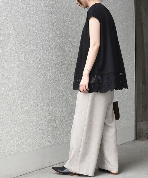 SHIPS / シップス カットソー（半袖以外） | SHIPS Colors:〈手洗い可能〉レースヘム フレンチスリーブ チュニック | 詳細19