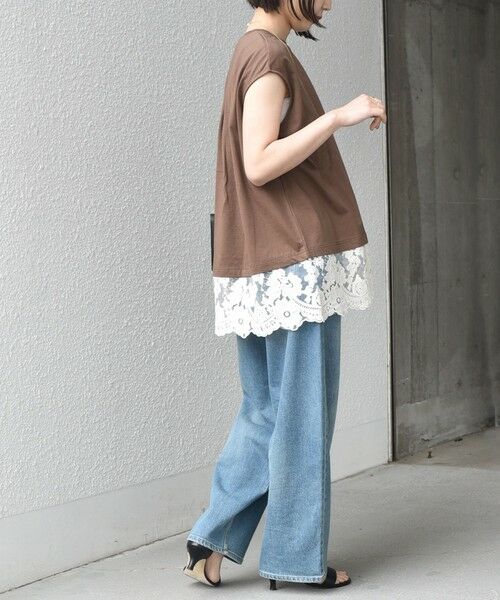 SHIPS / シップス カットソー（半袖以外） | SHIPS Colors:〈手洗い可能〉レースヘム フレンチスリーブ チュニック | 詳細27