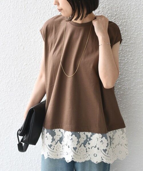 SHIPS / シップス カットソー（半袖以外） | SHIPS Colors:〈手洗い可能〉レースヘム フレンチスリーブ チュニック | 詳細29