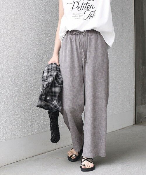 SHIPS / シップス その他パンツ | 《予約》SHIPS Colors:〈手洗い可能〉リネン ライク シャンブレー イージー パンツ◆（ブラウン）