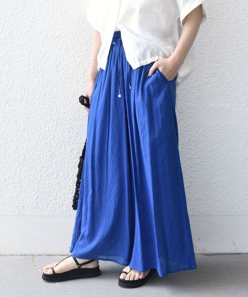 SHIPS / シップス その他パンツ | SHIPS Colors:〈手洗い可能〉シアーボイル ギャザー ワイドパンツ | 詳細30
