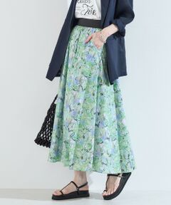 SHIPS / シップス ロング・マキシ丈スカート | SHIPS Colors:〈手洗い可能〉フラワープリント ゴム スカート