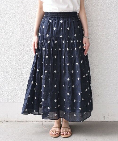 SHIPS / シップス ロング・マキシ丈スカート | 《予約》SHIPS Colors:〈手洗い可能〉幾何 エンブロイダリー オーガンジー スカート◆ | 詳細11