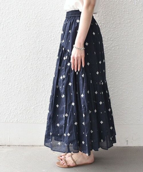 SHIPS / シップス ロング・マキシ丈スカート | 《予約》SHIPS Colors:〈手洗い可能〉幾何 エンブロイダリー オーガンジー スカート◆ | 詳細12