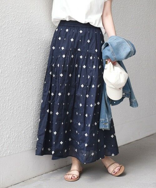 SHIPS / シップス ロング・マキシ丈スカート | 《予約》SHIPS Colors:〈手洗い可能〉幾何 エンブロイダリー オーガンジー スカート◆ | 詳細17