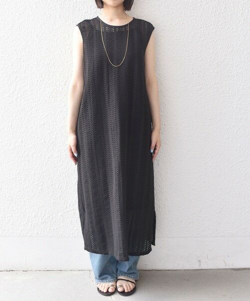 SHIPS / シップス ロング・マキシ丈ワンピース | SHIPS Colors:〈手洗い可能〉クロシェ ストライプ レース ワンピース | 詳細4