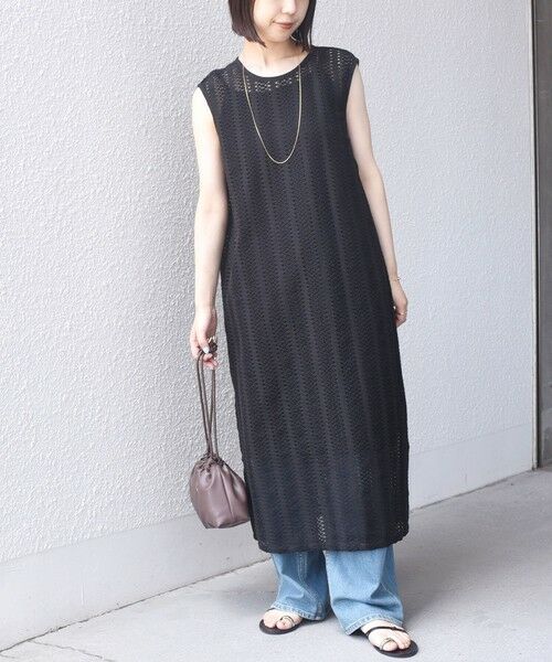 SHIPS / シップス ロング・マキシ丈ワンピース | SHIPS Colors:〈手洗い可能〉クロシェ ストライプ レース ワンピース | 詳細7