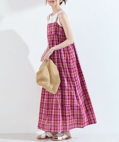SHIPS / シップス ロング・マキシ丈ワンピース | 《予約》SHIPS Colors:〈手洗い可能〉マドラスチェック キャミ ワンピース◆