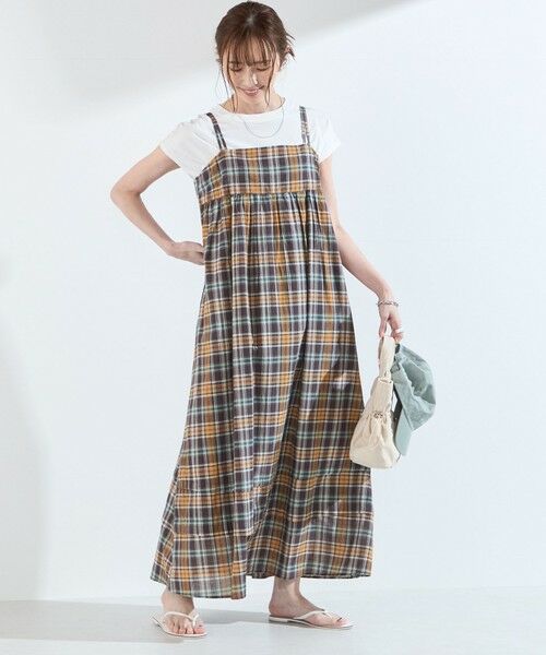 SHIPS / シップス ロング・マキシ丈ワンピース | 《予約》SHIPS Colors:〈手洗い可能〉マドラスチェック キャミ ワンピース◆ | 詳細14