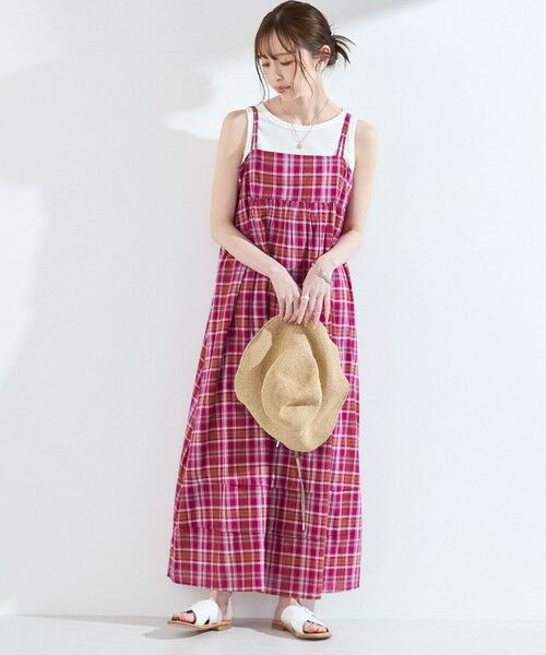 SHIPS / シップス ロング・マキシ丈ワンピース | 《予約》SHIPS Colors:〈手洗い可能〉マドラスチェック キャミ ワンピース◆ | 詳細24