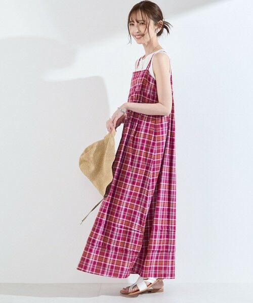 SHIPS / シップス ロング・マキシ丈ワンピース | 《予約》SHIPS Colors:〈手洗い可能〉マドラスチェック キャミ ワンピース◆ | 詳細25