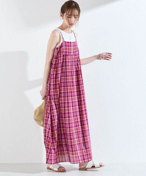 SHIPS / シップス ロング・マキシ丈ワンピース | 《予約》SHIPS Colors:〈手洗い可能〉マドラスチェック キャミ ワンピース◆ | 詳細27