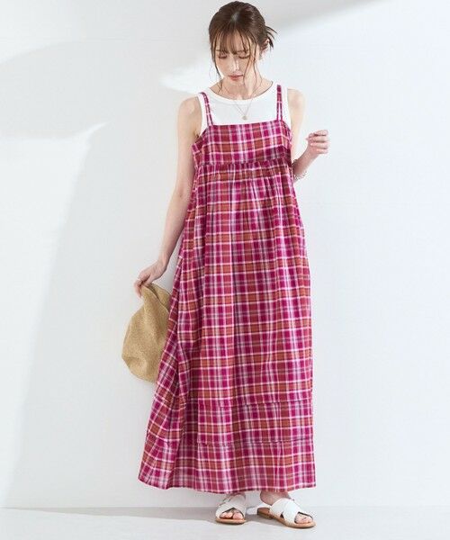 SHIPS / シップス ロング・マキシ丈ワンピース | 《予約》SHIPS Colors:〈手洗い可能〉マドラスチェック キャミ ワンピース◆ | 詳細28