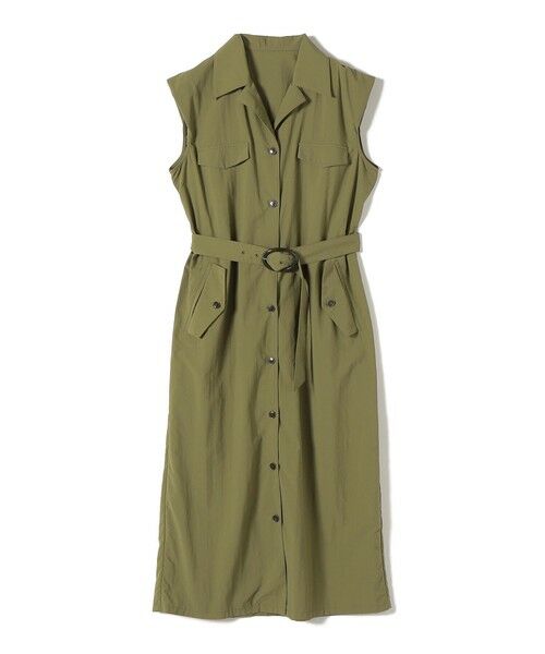 SHIPS / シップス ロング・マキシ丈ワンピース | 《予約》SHIPS Colors:〈接触冷感・UVカット・透湿〉ファンクション シャツ ワンピース◆（オリーブ）