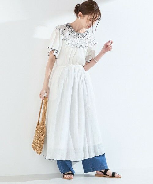 SHIPS / シップス ロング・マキシ丈ワンピース | 《予約》SHIPS Colors:〈手洗い可能〉楊柳 エンブロイダリー ワンピース◆ | 詳細14
