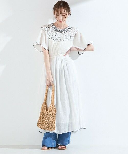 SHIPS / シップス ロング・マキシ丈ワンピース | 《予約》SHIPS Colors:〈手洗い可能〉楊柳 エンブロイダリー ワンピース◆ | 詳細15