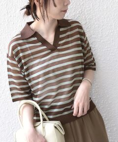SHIPS / シップス ニット・セーター | 《予約》SHIPS Colors:〈手洗い可能〉シアー ボーダー スキッパー ニット◆