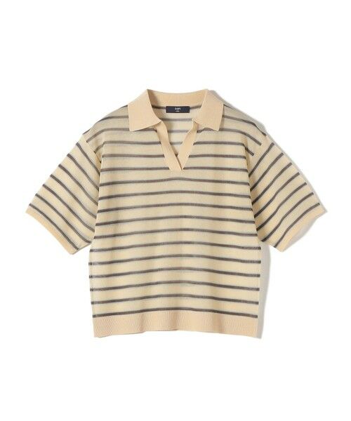 SHIPS / シップス ニット・セーター | 《予約》SHIPS Colors:〈手洗い可能〉シアー ボーダー スキッパー ニット◆ | 詳細1