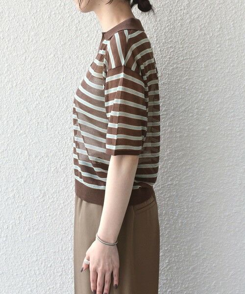 SHIPS / シップス ニット・セーター | 《予約》SHIPS Colors:〈手洗い可能〉シアー ボーダー スキッパー ニット◆ | 詳細15