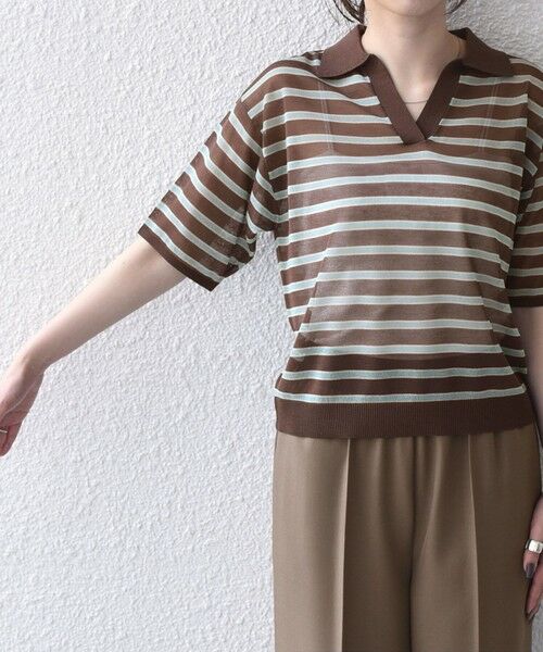 SHIPS / シップス ニット・セーター | 《予約》SHIPS Colors:〈手洗い可能〉シアー ボーダー スキッパー ニット◆ | 詳細17